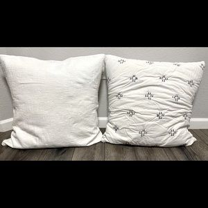 2 West Elm Euro Pillows & washable covers NEW